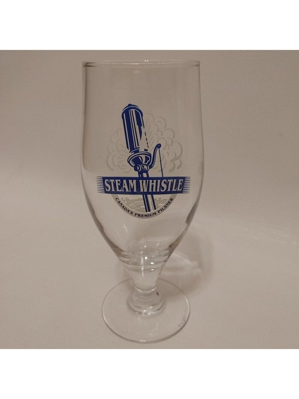 LARGE Steam Whistle Chalice Glass with GOOD TO HERE line etched